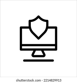 Icono Protección, Línea, contorno, Vector de Ilustración Ilustración Ilustrador Icono Plano Aislado. Adecuado para diseño web, logotipo, aplicación. 
