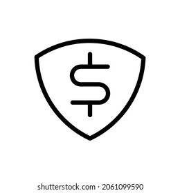 icon for protection of money vector flat design