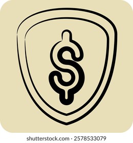 Icon Protection. related to Retirement symbol. hand drawn style. design editable