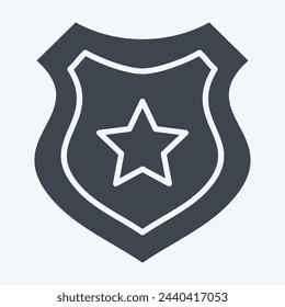 Icon Protection Shield. related to Military And Army symbol. glyph style. simple design illustration