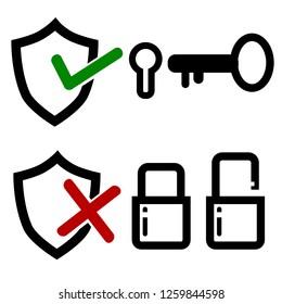 Icon, Protection System, Isolated on white