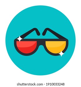 
Icon of protective eyewear, sunglasses vector in flat style 