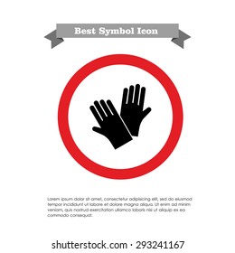 Icon of protective rubber gloves