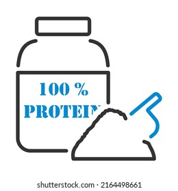 Icon Of Protein Conteiner. Editable Bold Outline With Color Fill Design. Vector Illustration.