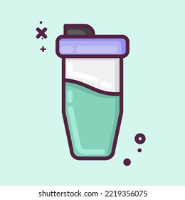 Icon Protein Shake. related to Combat Sport symbol. MBE style. simple design editable. simple illustration.boxing
