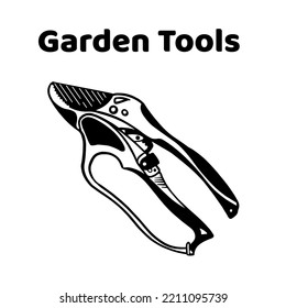 Icon pruner for pruning branches. Garden tools. Isolated on white background vector