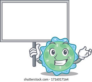 An icon of pseudomonas aeruginosa mascot design style bring a board