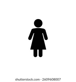 Icon of a public sign for women, ideal for restroom markers, clear and easily recognizable.