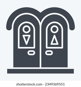 Icon Public Toilet. related to Amusement Park symbol. glyph style. simple design editable. simple illustration