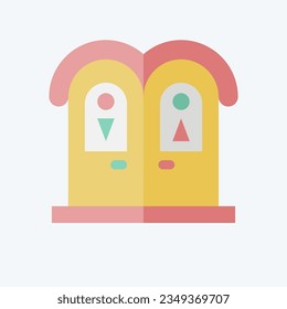 Icon Public Toilet. related to Amusement Park symbol. flat style. simple design editable. simple illustration
