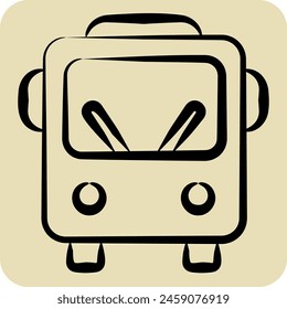 Icon Public Transport. related to Smart City symbol. hand drawn style. simple design illustration