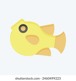 Icon Puffer Fish. related to Seafood symbol. flat style. simple design illustration
