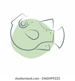 Icon Puffer Fish. related to Seafood symbol. Color Spot Style. simple design illustration