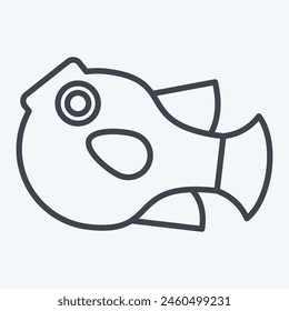 Icon Puffer Fish. related to Seafood symbol. line style. simple design illustration