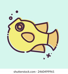 Icon Puffer Fish. related to Seafood symbol. MBE style. simple design illustration