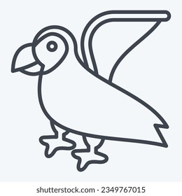 Icon Puffin. related to Alaska symbol. line style. simple design editable. simple illustration