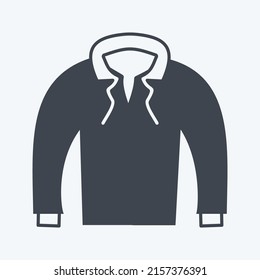 Icon Pull Over. suitable for men accessories symbol. glyph style. simple design editable. design template vector. simple symbol illustration