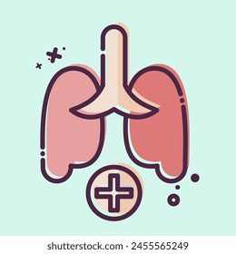 Icon Pulmonology 2. related to Medical Specialties symbol. MBE style. simple design illustration