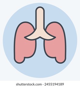 Icon Pulmonology. related to Medical Specialties symbol. color mate style. simple design illustration