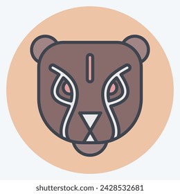 Icon Puma. related to Kenya symbol. color mate style. simple design editable. simple illustration