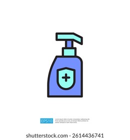 Icon of a Pump Disinfectant Bottle for Clean and Disinfecting Purposes