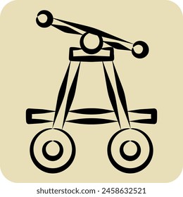 Icon Pump Trolley. related to Train Station symbol. hand drawn style. simple design illustration