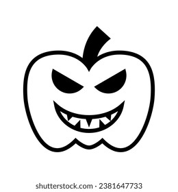 Icon Pumpkin devil monster, Halloween icon, Spooky, Scary, Horor, Simple and Minimalist icon