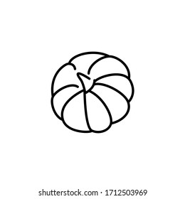 The icon of pumpkin. Outline illustration vector. Pictogram for web page, mobile app, promo. UI UX GUI design element. Editable stroke. Vector.