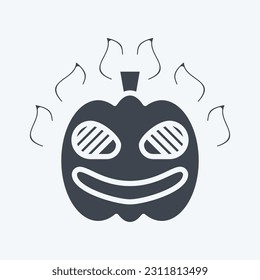 Icon Pumpkin. related to Halloween symbol. glyph style. simple design editable. simple illustration