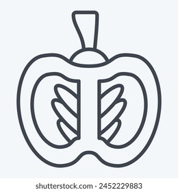 Icon Pumpkin. related to Healthy Food symbol. line style. simple design illustration