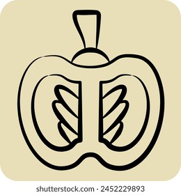 Icon Pumpkin. related to Healthy Food symbol. hand drawn style. simple design illustration