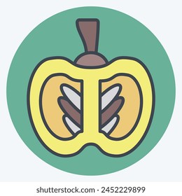 Icon Pumpkin. related to Healthy Food symbol. color mate style. simple design illustration