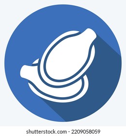 Icon Pumpkin Seeds. suitable for Nuts symbol. long shadow style. simple design editable. design template vector. simple illustration