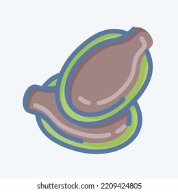 Icon Pumpkin Seeds. suitable for Nuts symbol. doodle style. simple design editable. design template vector. simple illustration