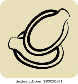 Semillas de calabaza de iconos. adecuado para el símbolo Nuts. estilo dibujado a mano. diseño simple editable. vector de plantilla de diseño. ilustración simple