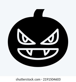 Icon Pumpkin. suitable for Halloween symbol. glyph style. simple design editable. design template vector. simple illustration