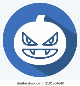Icon Pumpkin. suitable for Halloween symbol. long shadow style. simple design editable. design template vector. simple illustration