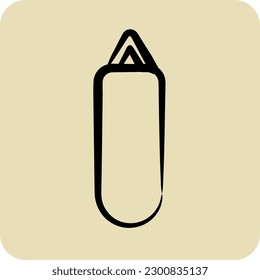 Icon Punching Bag. related to Combat Sport symbol. hand drawn style. simple design editable. simple illustration.boxing