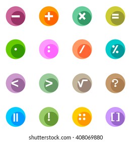 icon punctuation. A set of color icons with punctuation signs