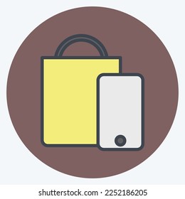 Icon Purchase. related to Online Store symbol. color mate style. simple illustration. shop