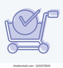 Icon Purchase Shop. related to Online Store symbol. two tone style. simple illustration. shop