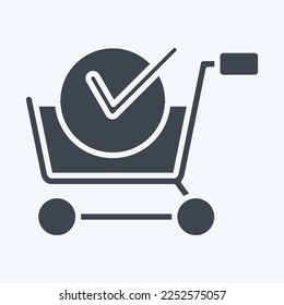 Icon Purchase Shop. related to Online Store symbol. glyph style. simple illustration. shop
