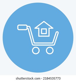 Compra de iconos. adecuado para el símbolo educativo. estilo ojos azules. diseño simple editable. vector de plantilla de diseño. ilustración simple