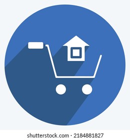 Icon Purchase. suitable for education symbol. long shadow style. simple design editable. design template vector. simple illustration