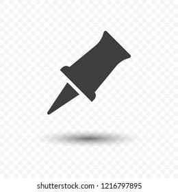 Icon pushpin. Vector illustration on a transparent background