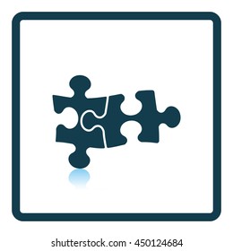 Icon of Puzzle decision. Shadow reflection design. Vector illustration.