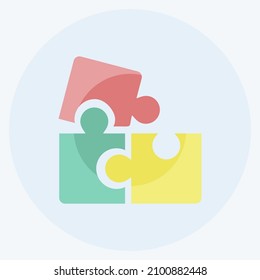 Juego de rompecabezas de iconos - Estilo plano - Ilustración simple,Vector de plantillas de diseño, Buena para impresiones, carteles, anuncios, anuncios, gráficos de información, etc.