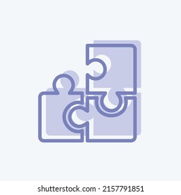 Icon Puzzle pieces. suitable for Toy symbol. two tone style. simple design editable. design template vector. simple symbol illustration