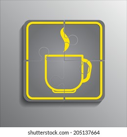 icon from puzzles coffee cup and tea