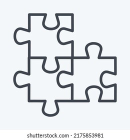 Icon Puzzles. suitable for Programming symbol. line style. simple design editable. design template vector. simple symbol illustration